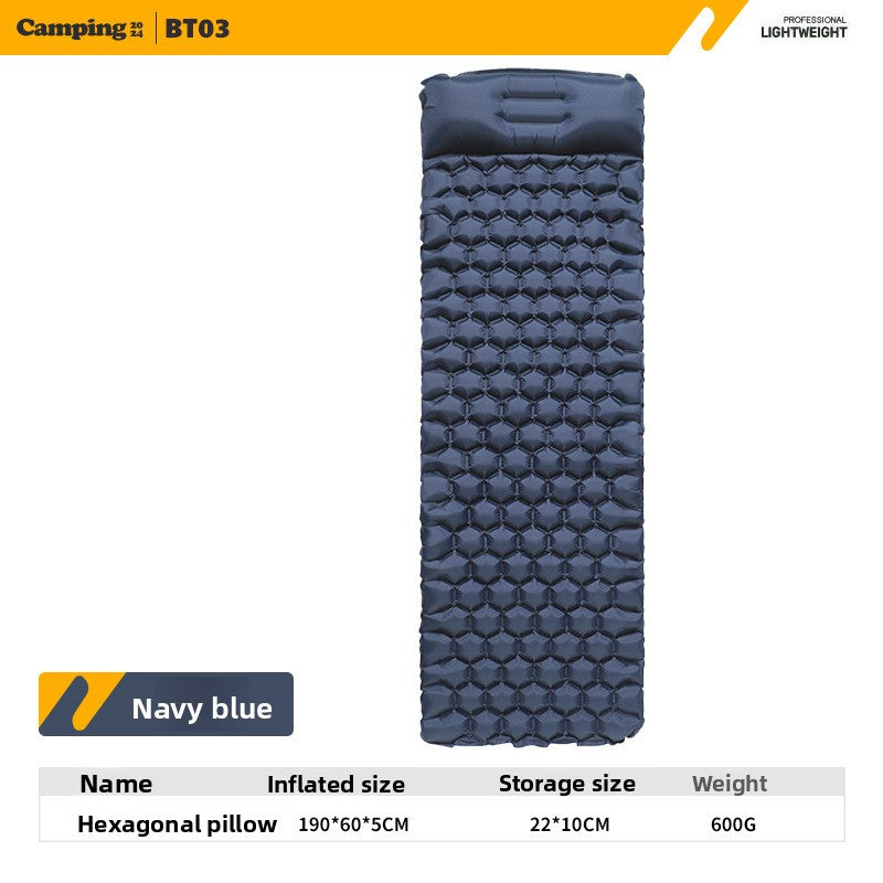 Outdoor Single Person Inflatable Mat TPU Ultra Light Portable Camping Sleeping Mat Moisture-proof Mat Foot Press Mattress