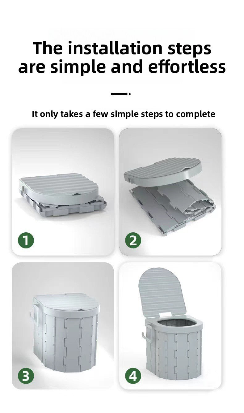 Outdoor Portable Folding Car Toilet Camping Emergency Toilet Camping Self-Driving Car Toilet