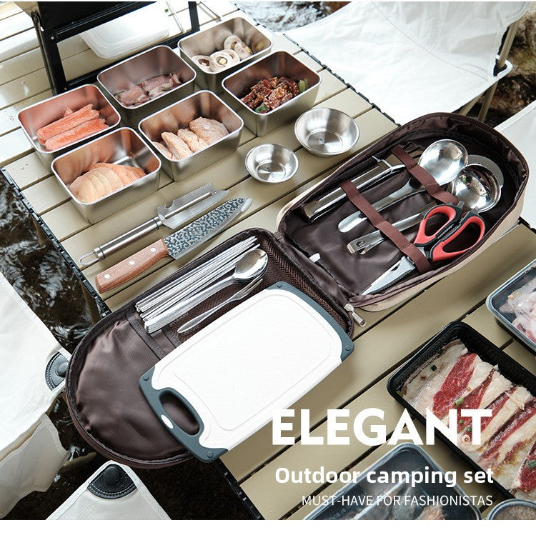 Outdoor Cookware Set Camping Portable Storage Handbag