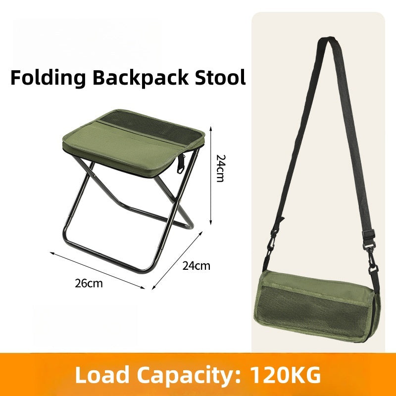 Outdoor Portable Folding Chair Backpack Folding Stool Pocket Chair For Camping Fishing Travel Kerusi Lipat Bangku Kecil