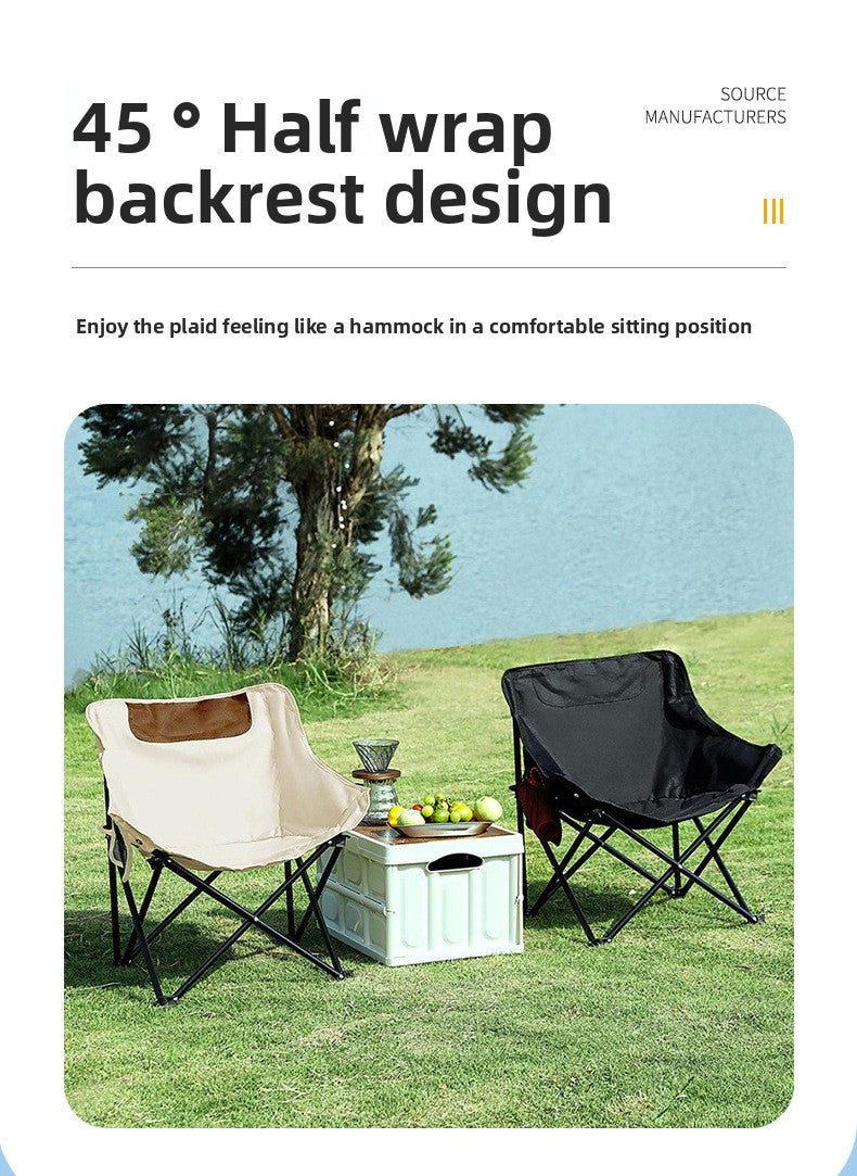 Backrest Stool Lazy Moon Chair Outdoor Heavy Duty Camping Folding Chair Portable Beach Chair
