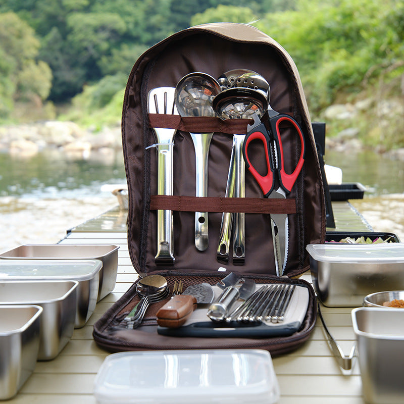 Outdoor Cookware Set Camping Portable Storage Handbag