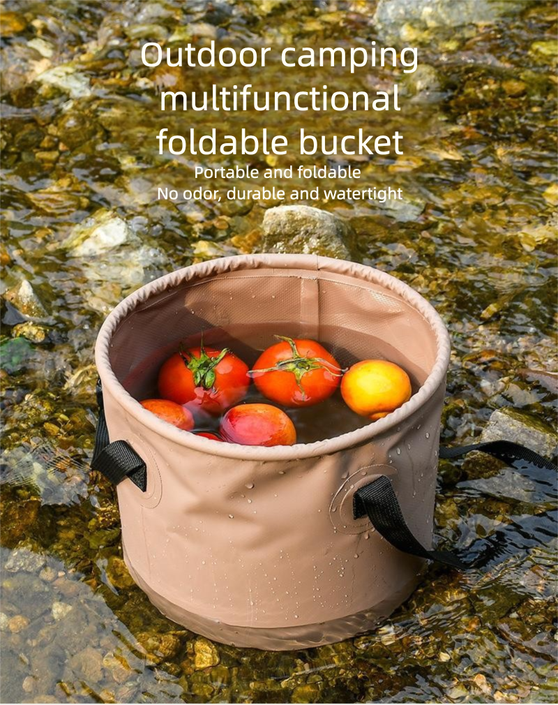 Outdoor Camping Collapsible Bucket Multi-Functional Large Capacity Portable Fishing Bucket Storage Retractable Car Water Storage Tank