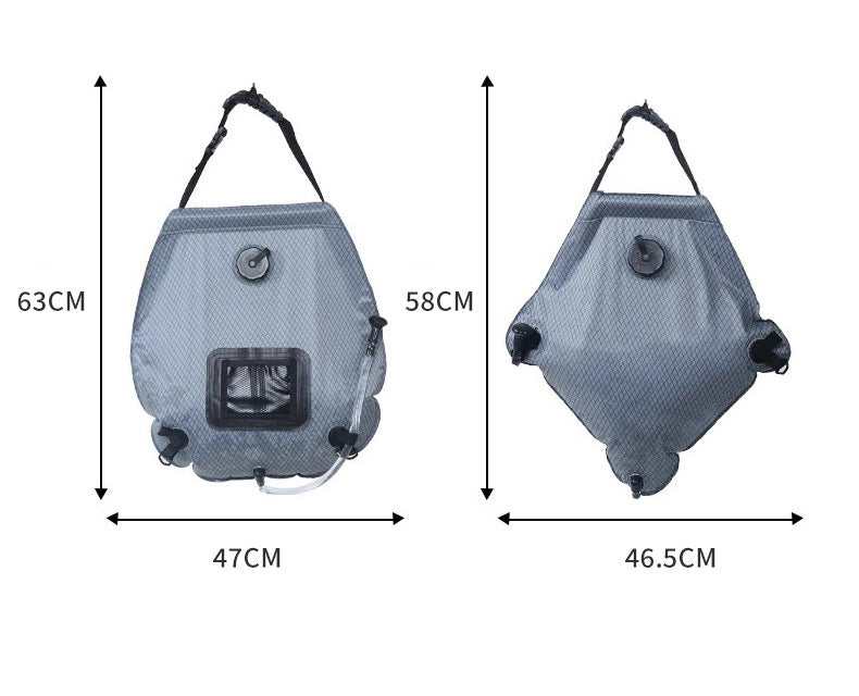 Solar Portable Shower Bag, 5 Gal/20L Solar Heating Outdoor Camping Shower Bag with On-Off Switchable Shower Head&Removable Hose Suitable for Camping, Hiking, Travel, Beach Swimming