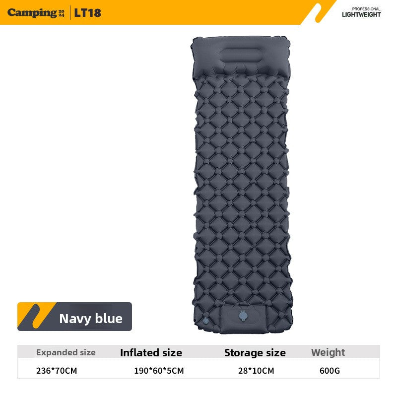Outdoor Single Person Inflatable Mat TPU Ultra Light Portable Camping Sleeping Mat Moisture-proof Mat Foot Press Mattress
