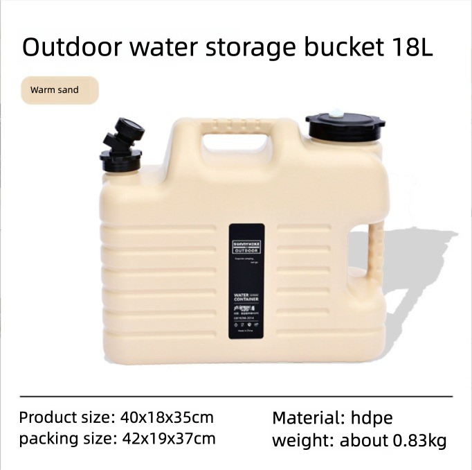 Outdoor Camping Portable Handheld Water Container Water Bucket with Faucet Large Capacity Water Tank Plastic Bucket