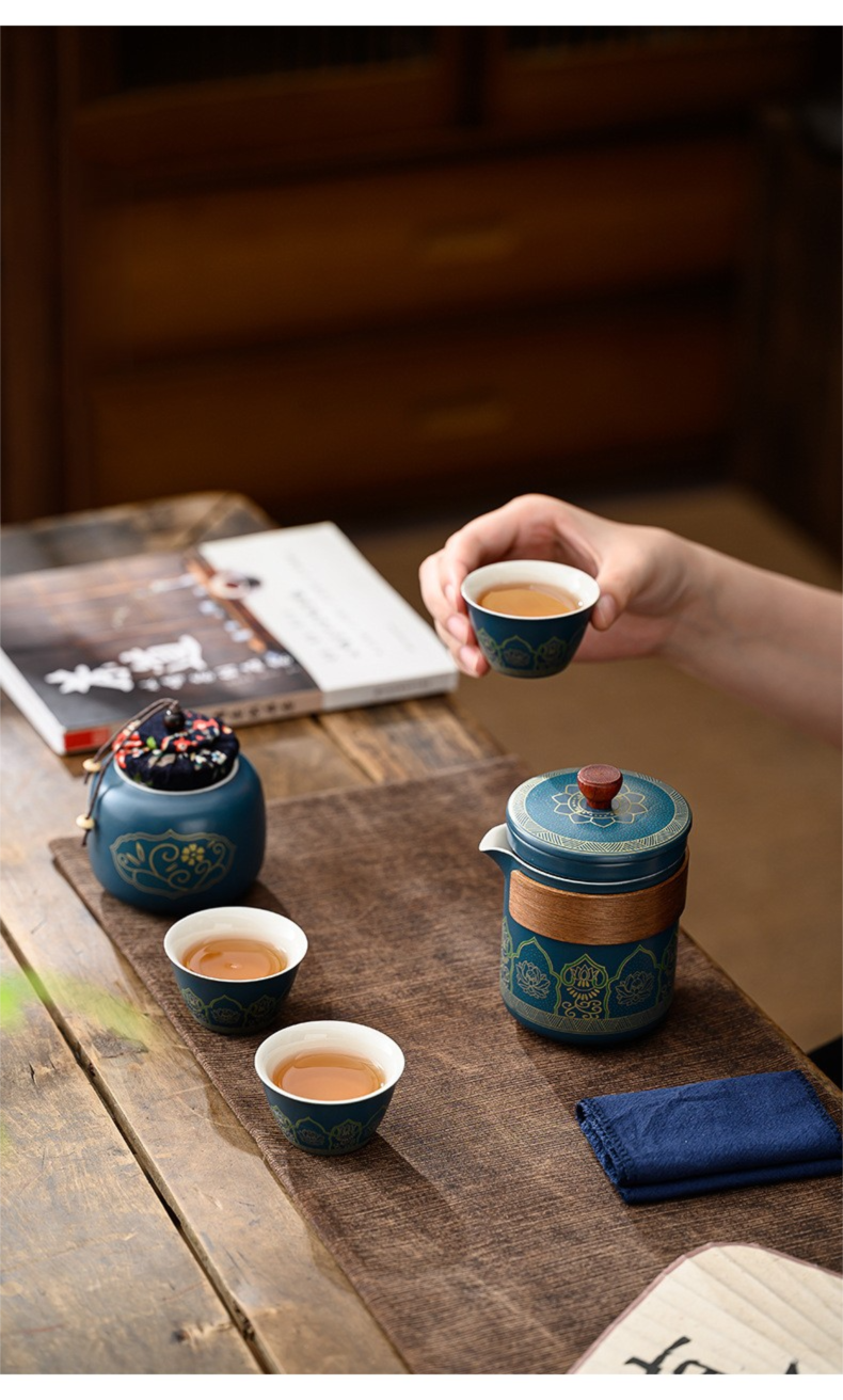 Travel Tea Set Portable Kung Fu Tea Set Outdoor Quick Tea Cup