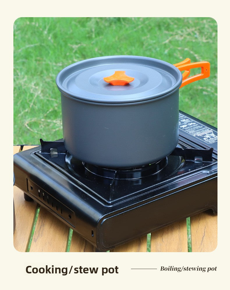 Camping Cookware Outdoor Kettle Frying Pan Equipment Portable Outdoor Camping Tableware Set Cookware