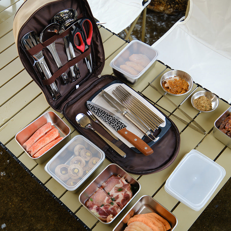Outdoor Cookware Set Camping Portable Storage Handbag