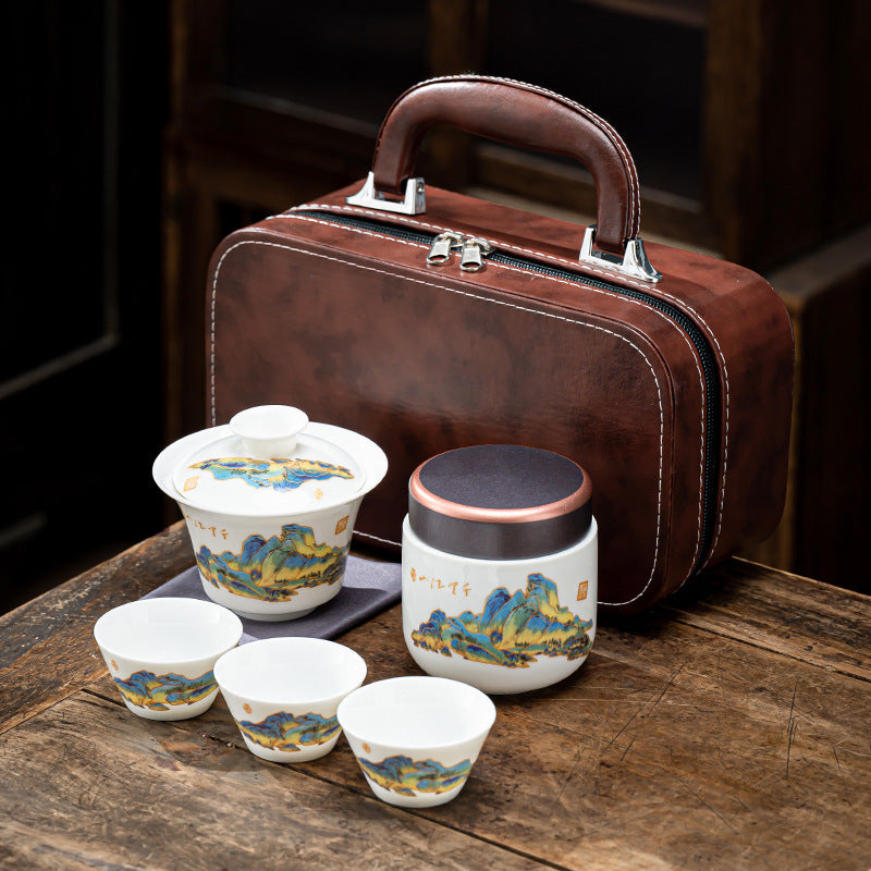 Travel Tea Set Portable Kung Fu Tea Set Outdoor Quick Tea Cup