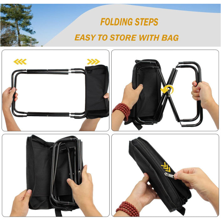 Outdoor Portable Folding Chair Backpack Folding Stool Pocket Chair For Camping Fishing Travel Kerusi Lipat Bangku Kecil