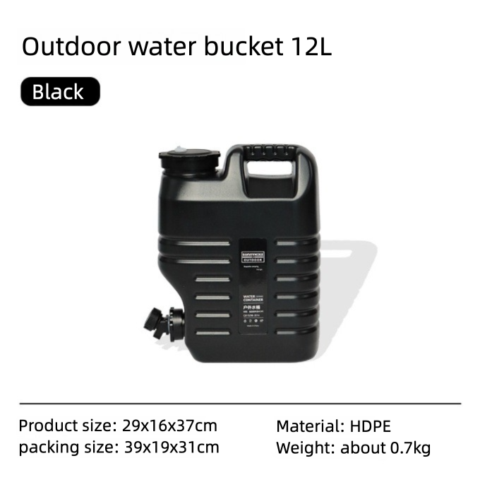 Outdoor Camping Portable Handheld Water Container Water Bucket with Faucet Large Capacity Water Tank Plastic Bucket