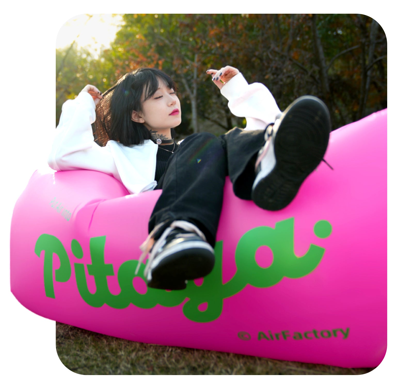 Outdoor Inflatable Sofa Air Sofa Lazy Internet Celebrity Dopamine Portable Camping Music Festival