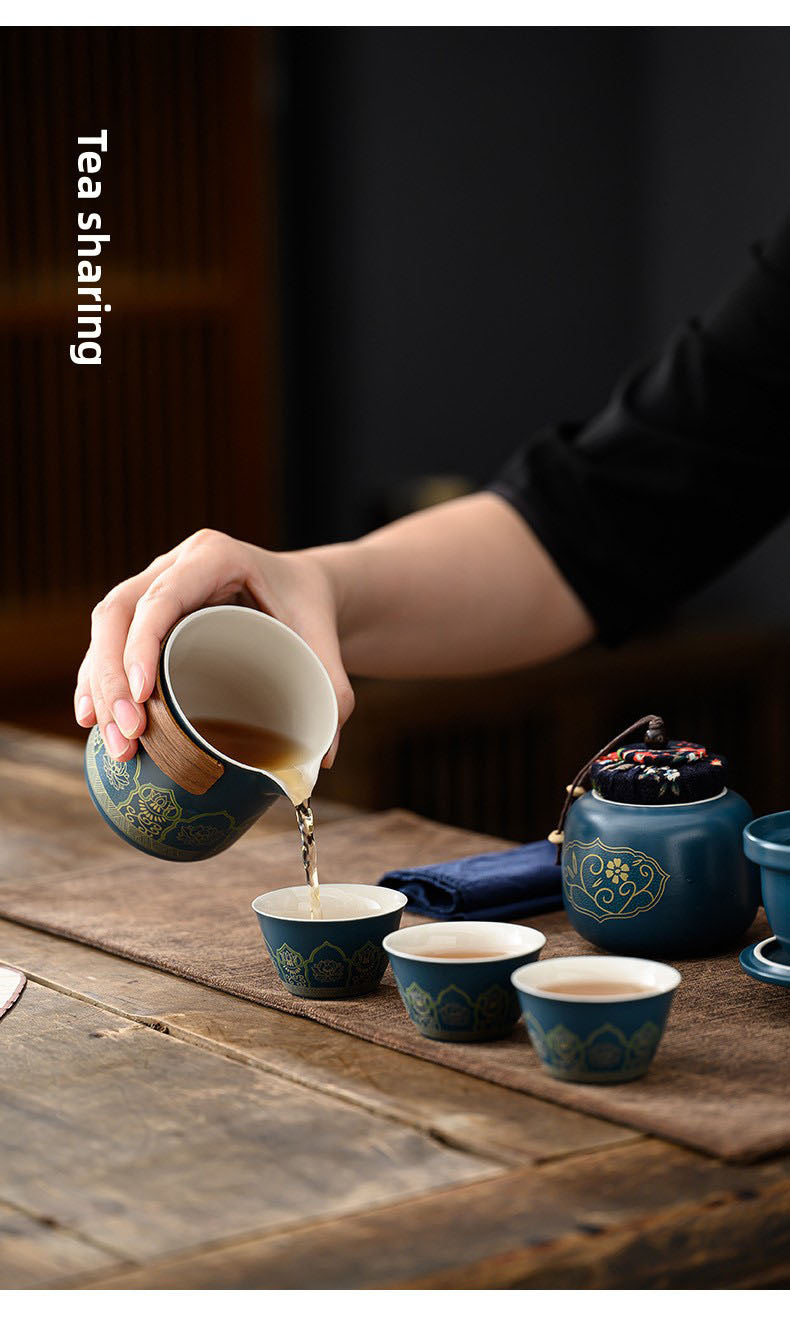 Travel Tea Set Portable Kung Fu Tea Set Outdoor Quick Tea Cup