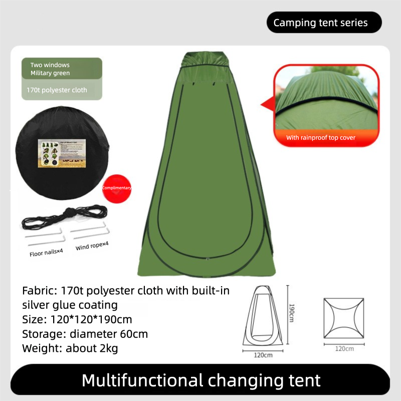 Outdoor Shower Tent with Mat + Top Cover, Outdoor Shower Tent, Toilet Changing Tent