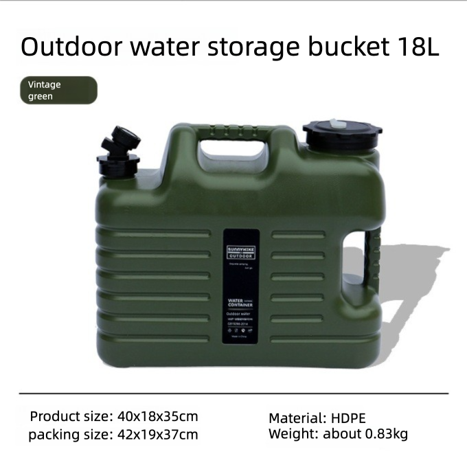 Outdoor Camping Portable Handheld Water Container Water Bucket with Faucet Large Capacity Water Tank Plastic Bucket