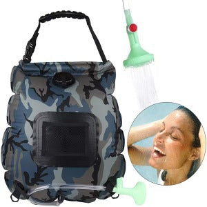 Solar Portable Shower Bag, 5 Gal/20L Solar Heating Outdoor Camping Shower Bag with On-Off Switchable Shower Head&Removable Hose Suitable for Camping, Hiking, Travel, Beach Swimming